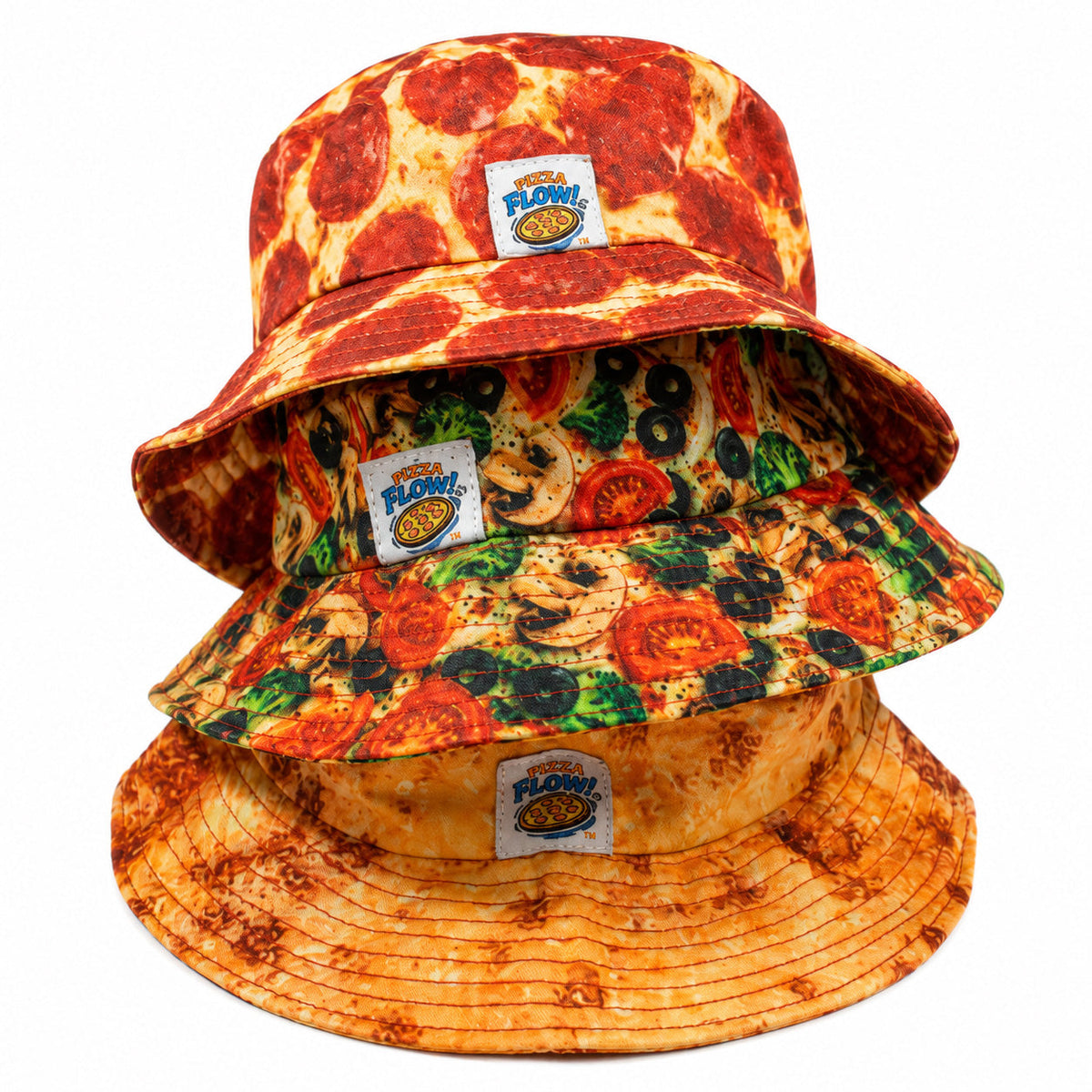 Pizza Flow Bucket Hat - It's like Wearing a Pizza on your head!
